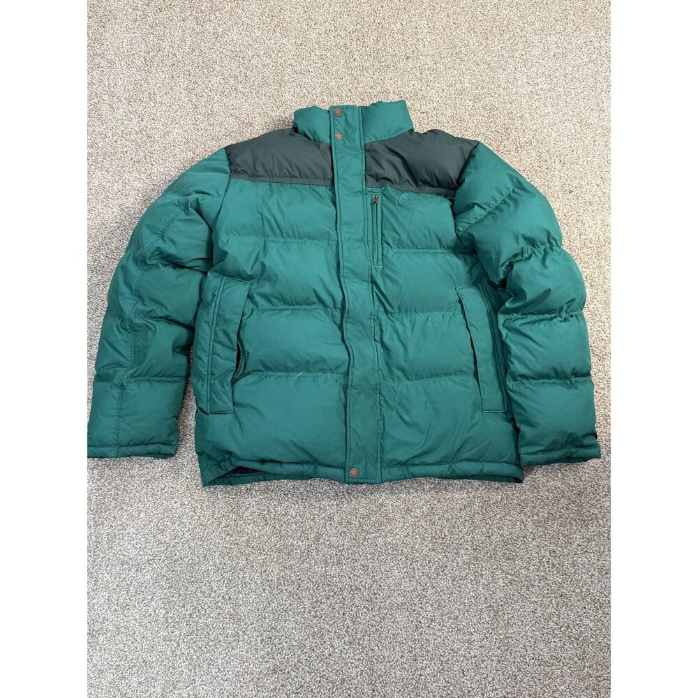 Timberland Earthkeepers Jacket Mens L Green Down Puffer Lined Winter 3220J